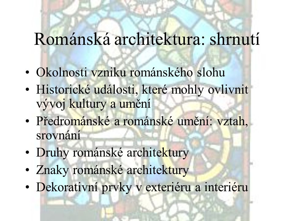 Románská architektura: shrnutí