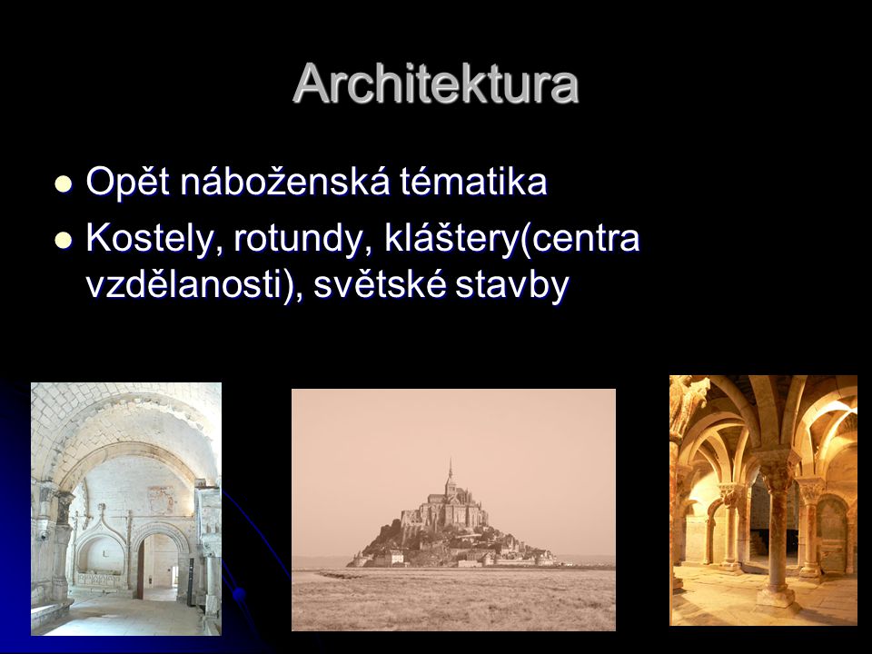 Architektura Opět náboženská tématika