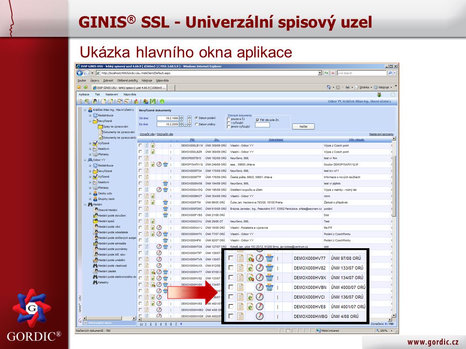 GINIS® SSL - Univerzální spisový uzel