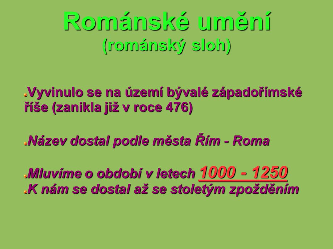 Románské umění (románský sloh)