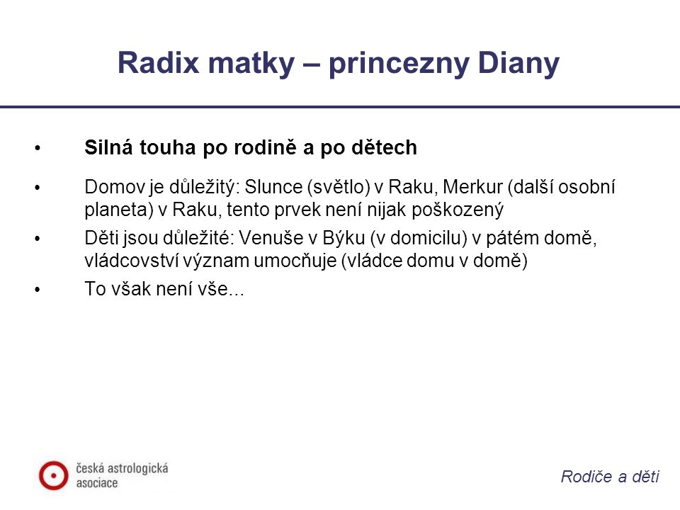 Radix matky – princezny Diany
