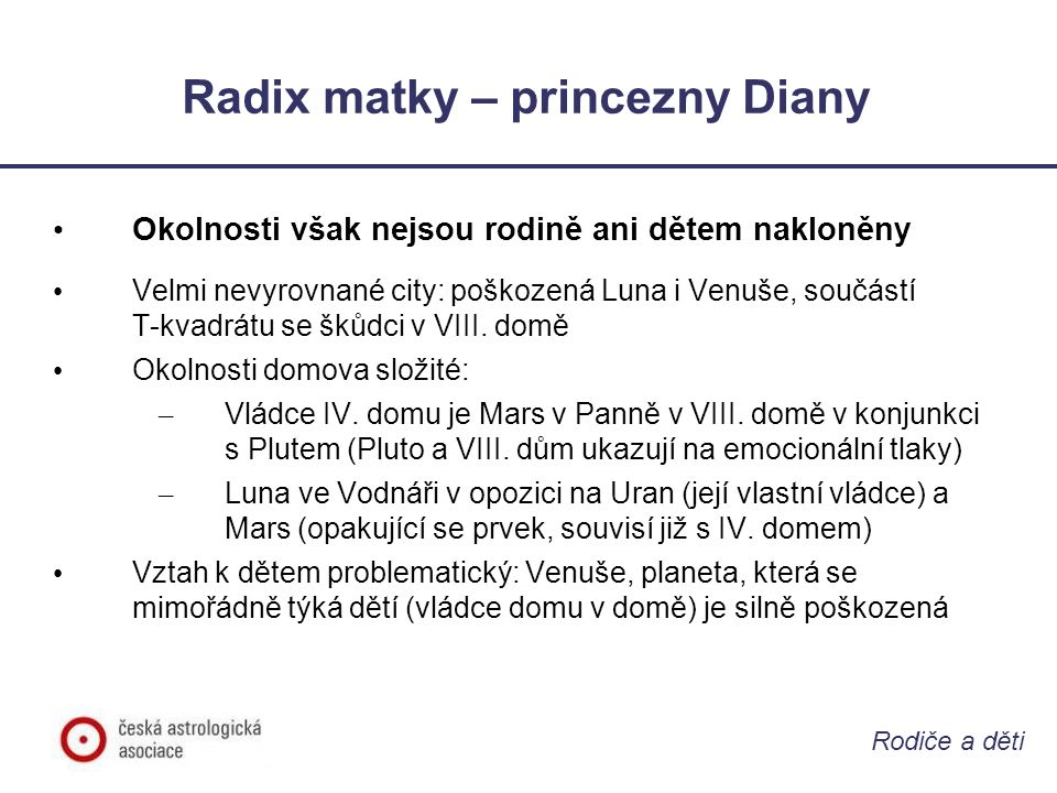 Radix matky – princezny Diany