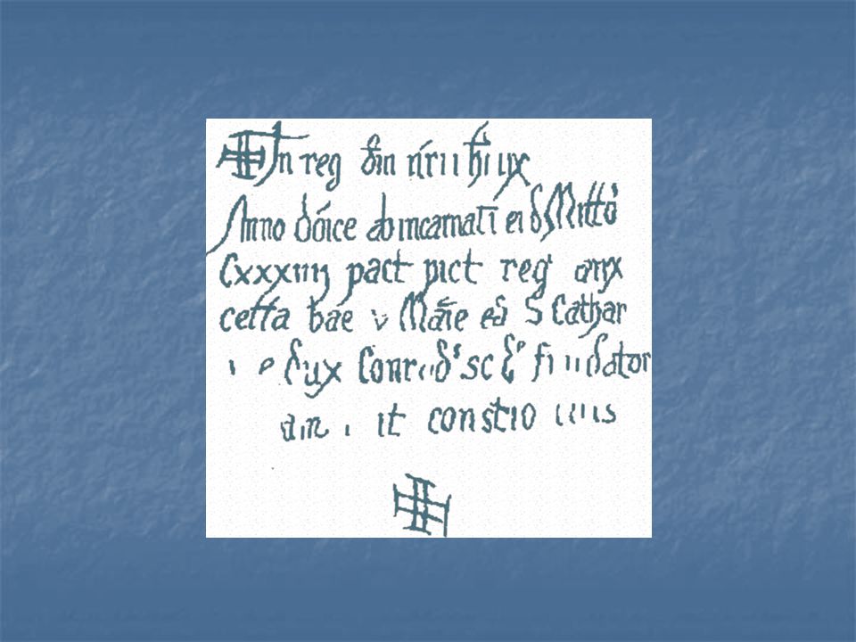 Ukázka písma zachovaného na stěnách rotundy sv