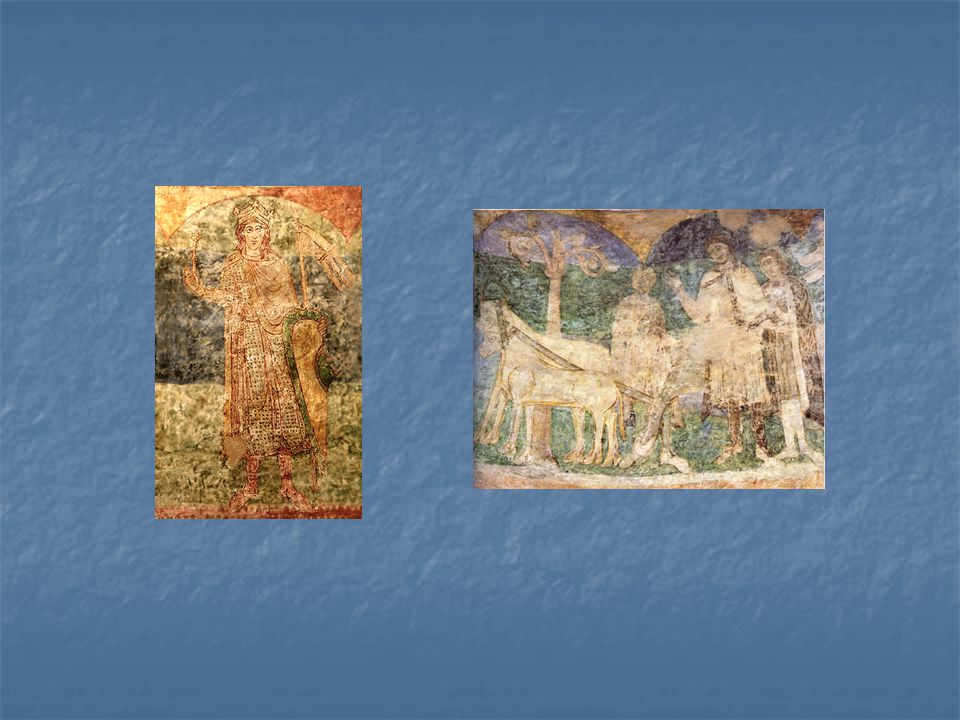 Ukázky nástěnných maleb z rotundy sv