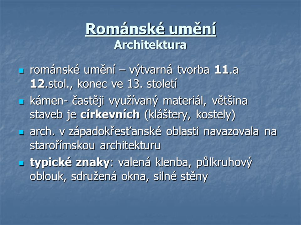 Románské umění Architektura