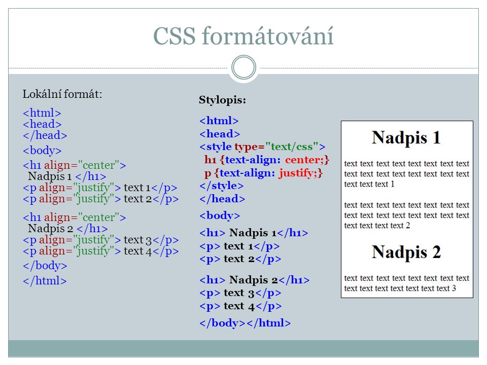 CSS formátování