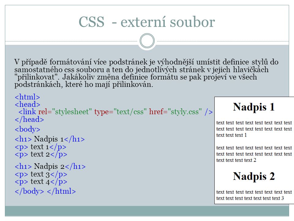 CSS - externí soubor