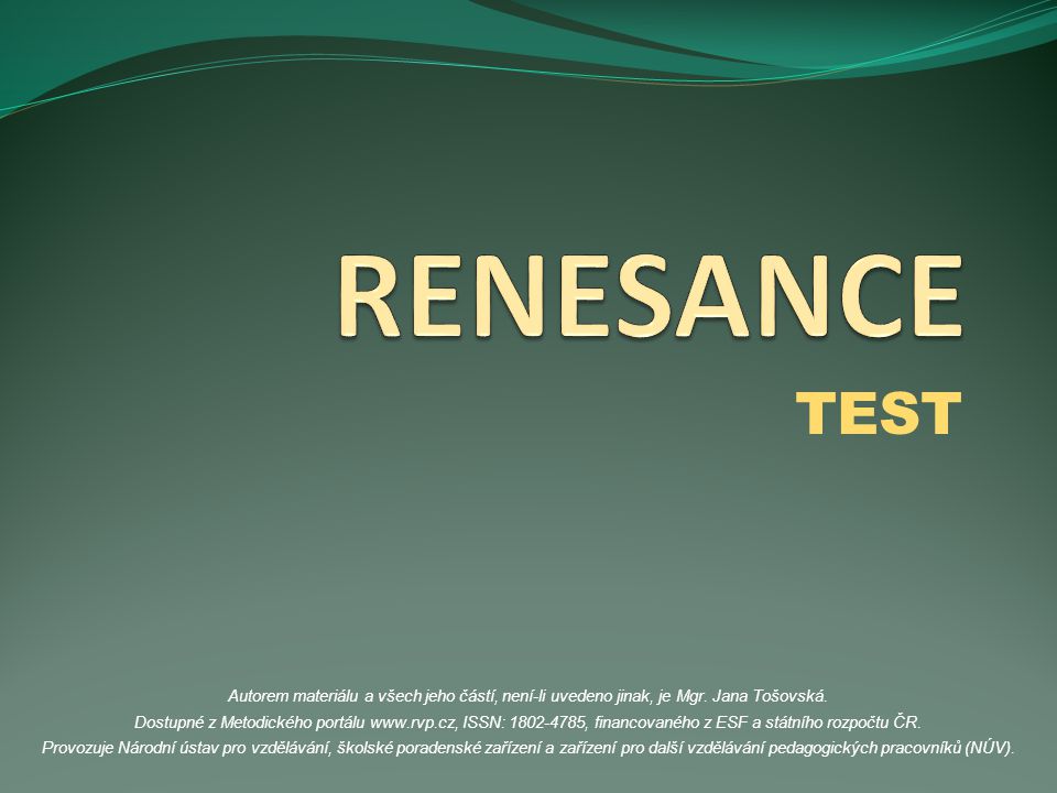RENESANCE TEST.