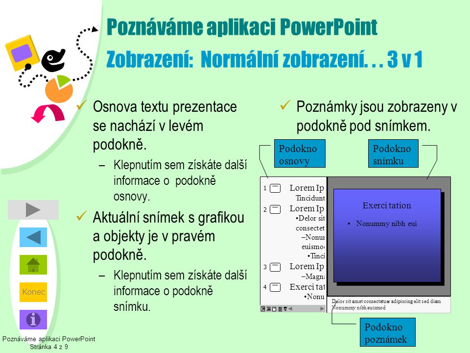 Poznáváme aplikaci PowerPoint Zobrazení: Normální zobrazení v 1