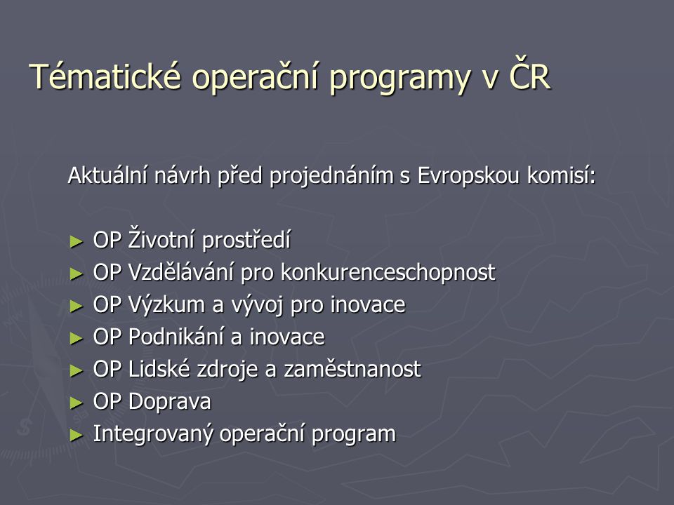 Tématické operační programy v ČR
