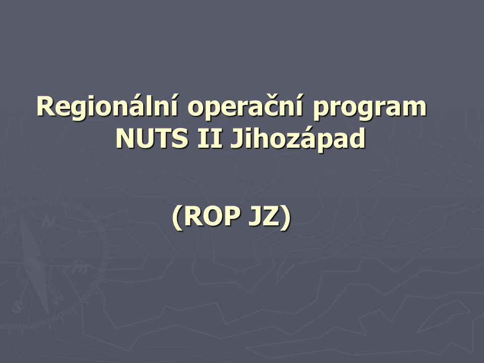 Regionální operační program NUTS II Jihozápad