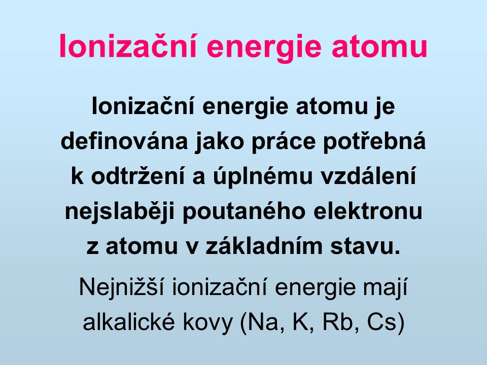 Ionizační energie atomu