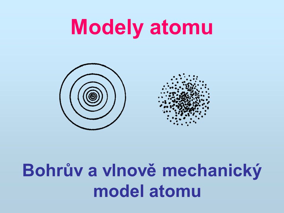 Bohrův a vlnově mechanický model atomu