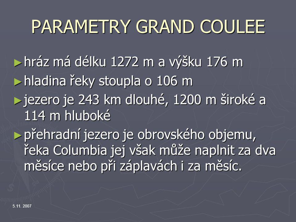 PARAMETRY GRAND COULEE