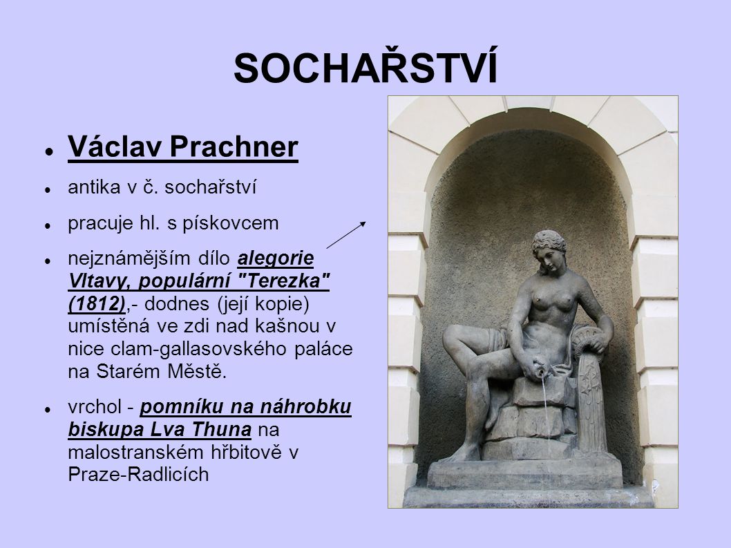 SOCHAŘSTVÍ Václav Prachner antika v č. sochařství