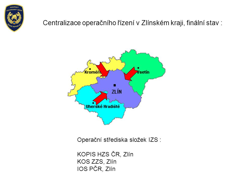 Centralizace operačního řízení v Zlínském kraji, finální stav :