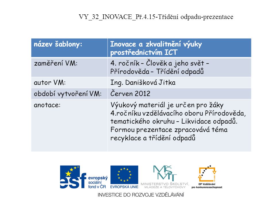 VY_32_INOVACE_Př.4.15-Třídění odpadu-prezentace