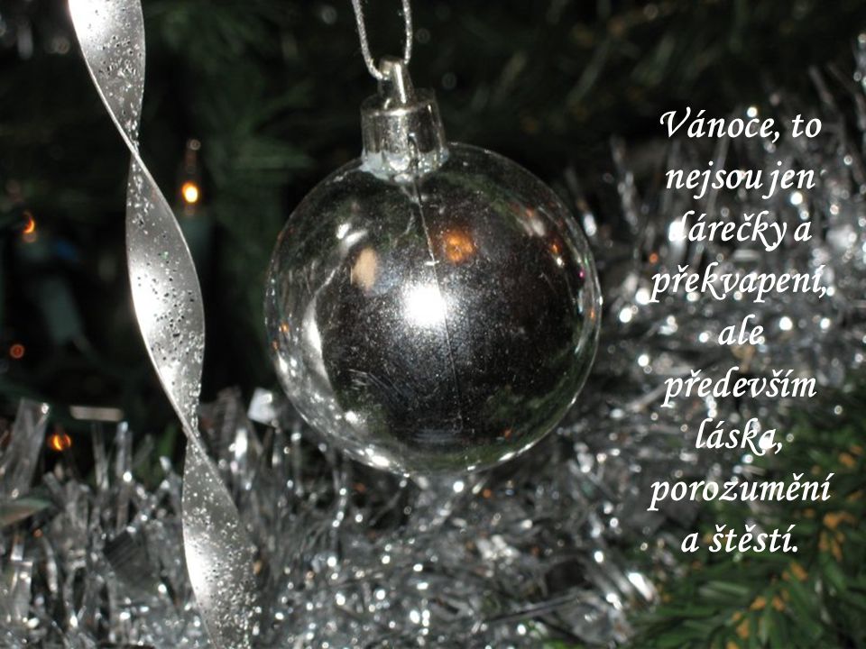 Vánoce, to nejsou jen dárečky a překvapení, ale především láska, porozumění a štěstí.