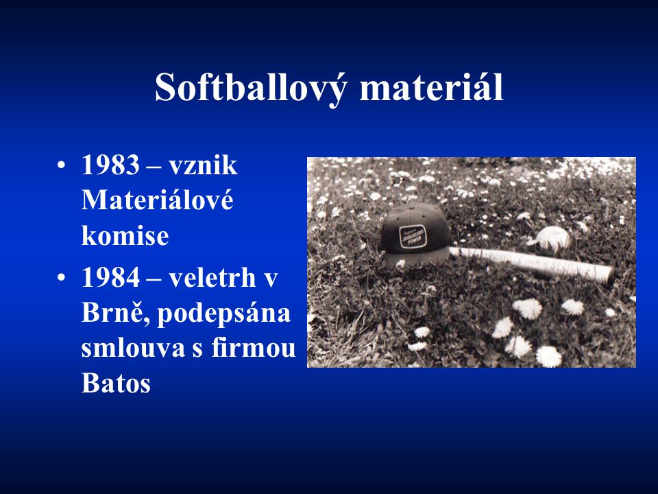 Softballový materiál 1983 – vznik Materiálové komise