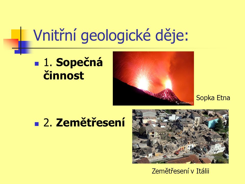 Vnitřní geologické děje: