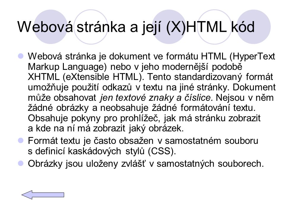Webová stránka a její (X)HTML kód