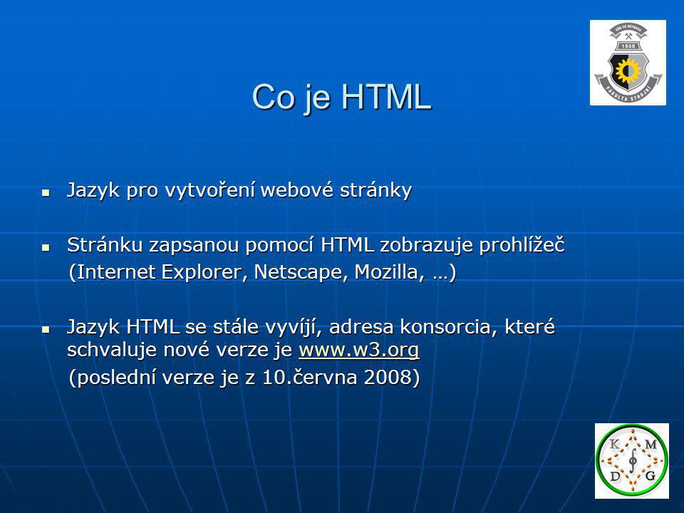 Co je HTML Jazyk pro vytvoření webové stránky