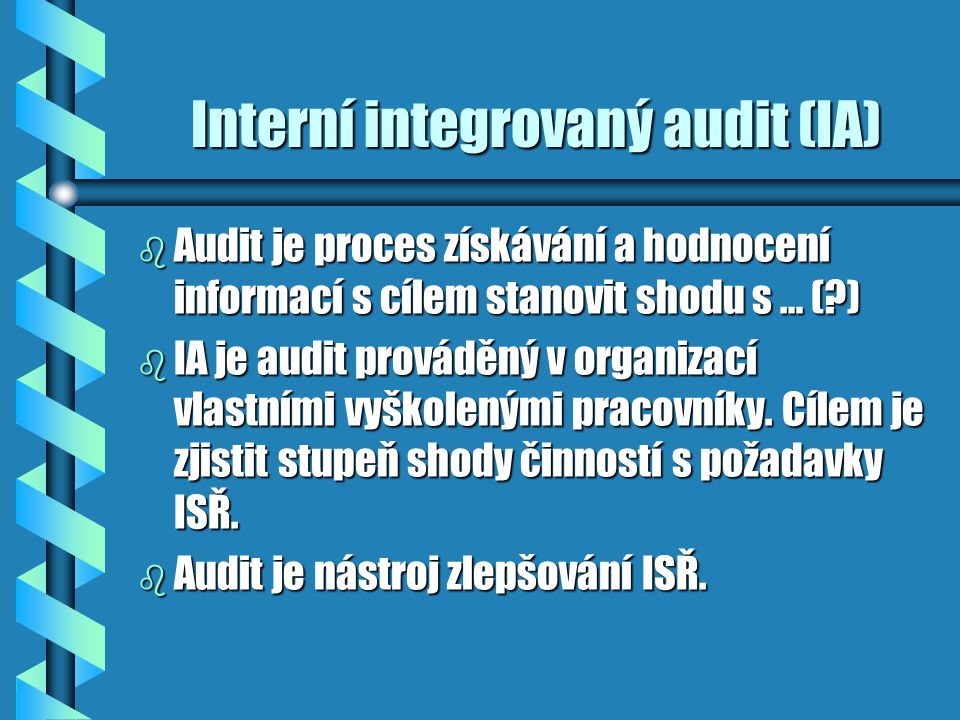 Interní integrovaný audit (IA)