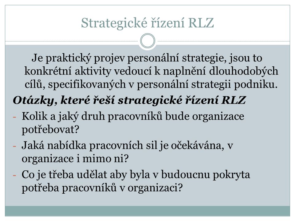 Strategické řízení RLZ