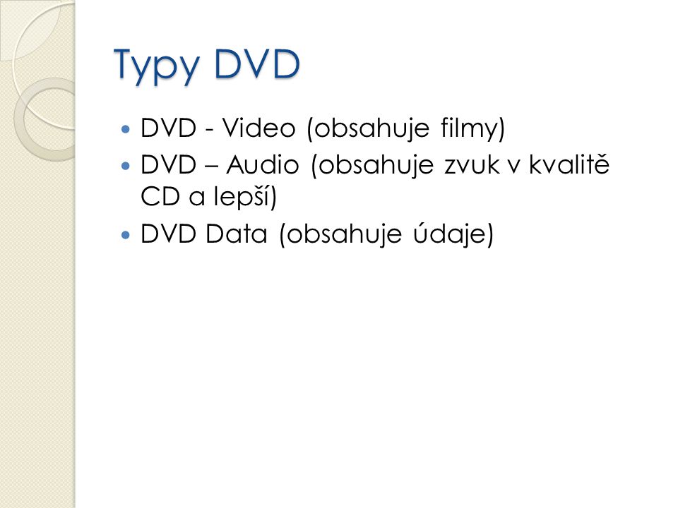 Typy DVD DVD - Video (obsahuje filmy)