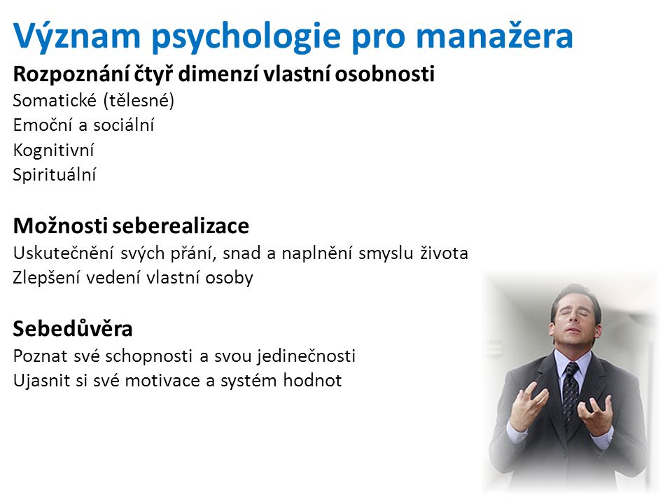 Význam psychologie pro manažera