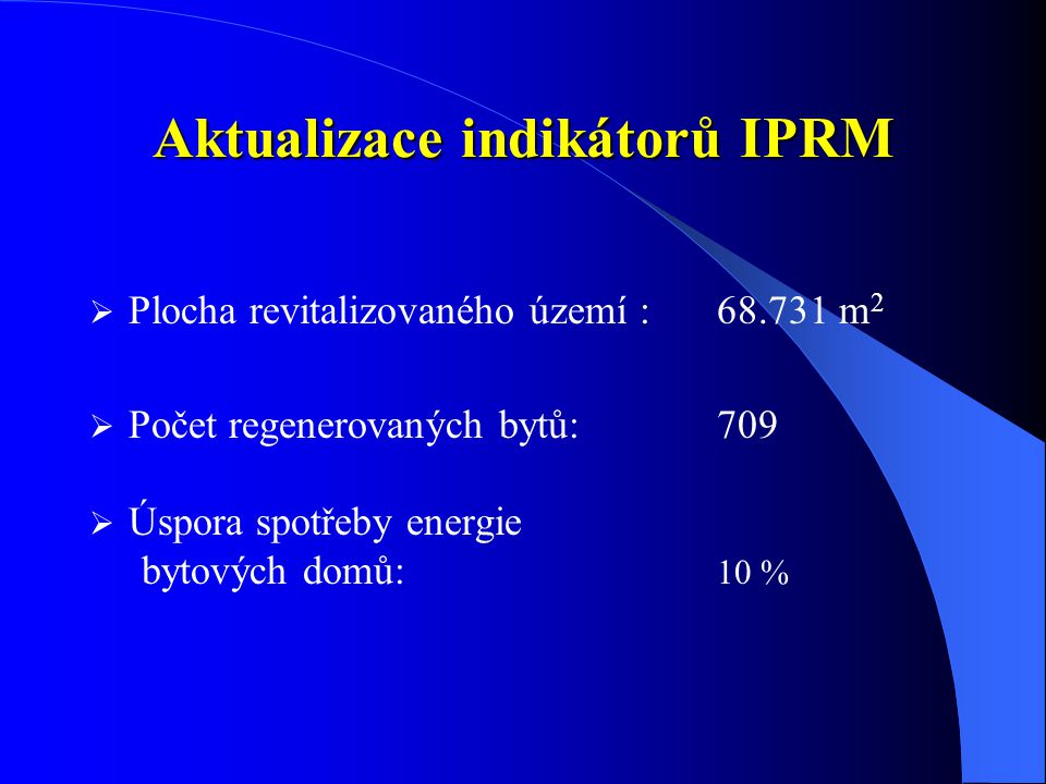 Aktualizace indikátorů IPRM