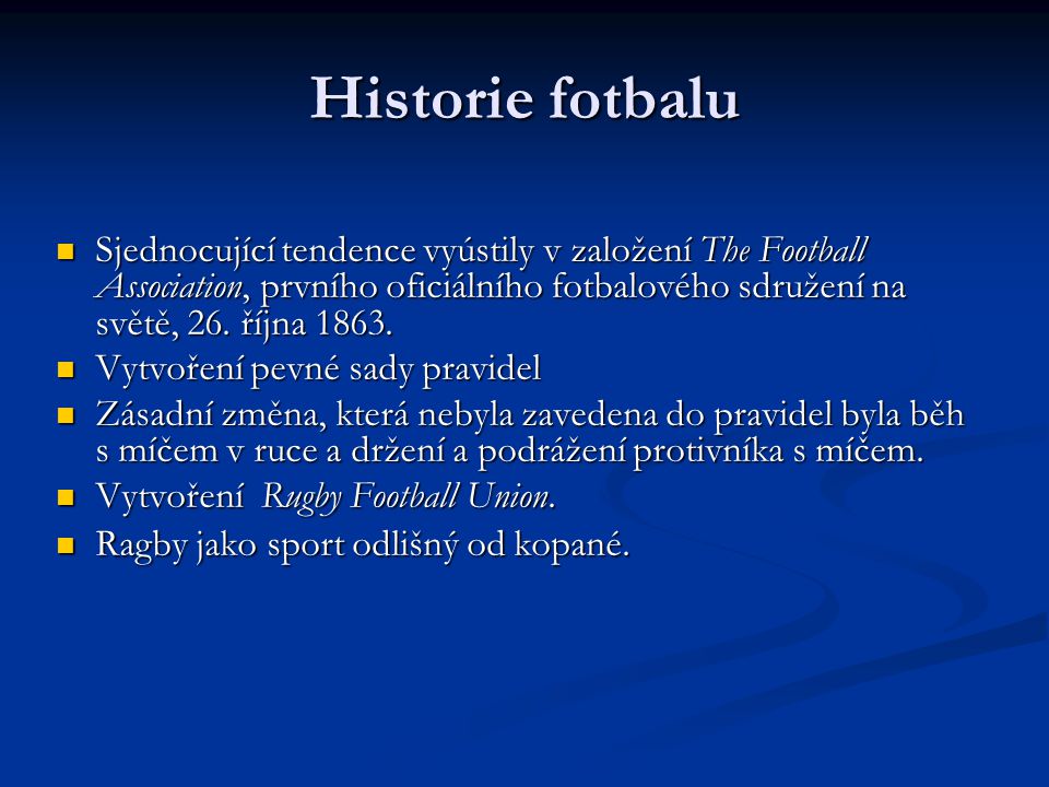 Historie fotbalu