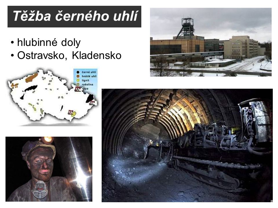 Těžba černého uhlí hlubinné doly Ostravsko, Kladensko