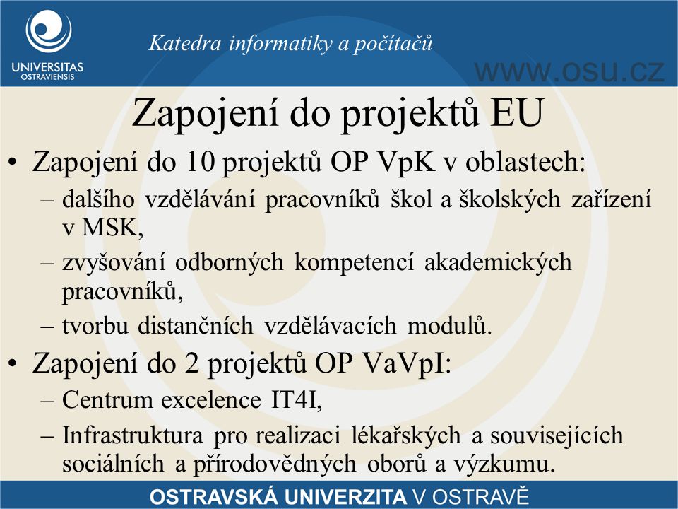 Zapojení do projektů EU