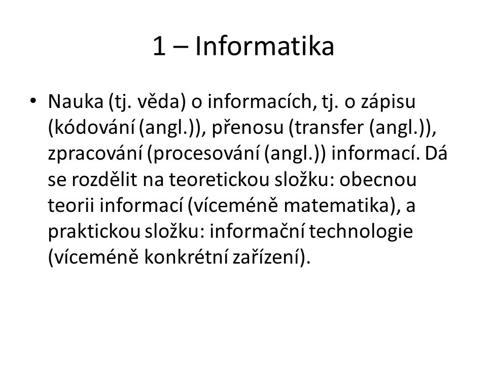 1 – Informatika