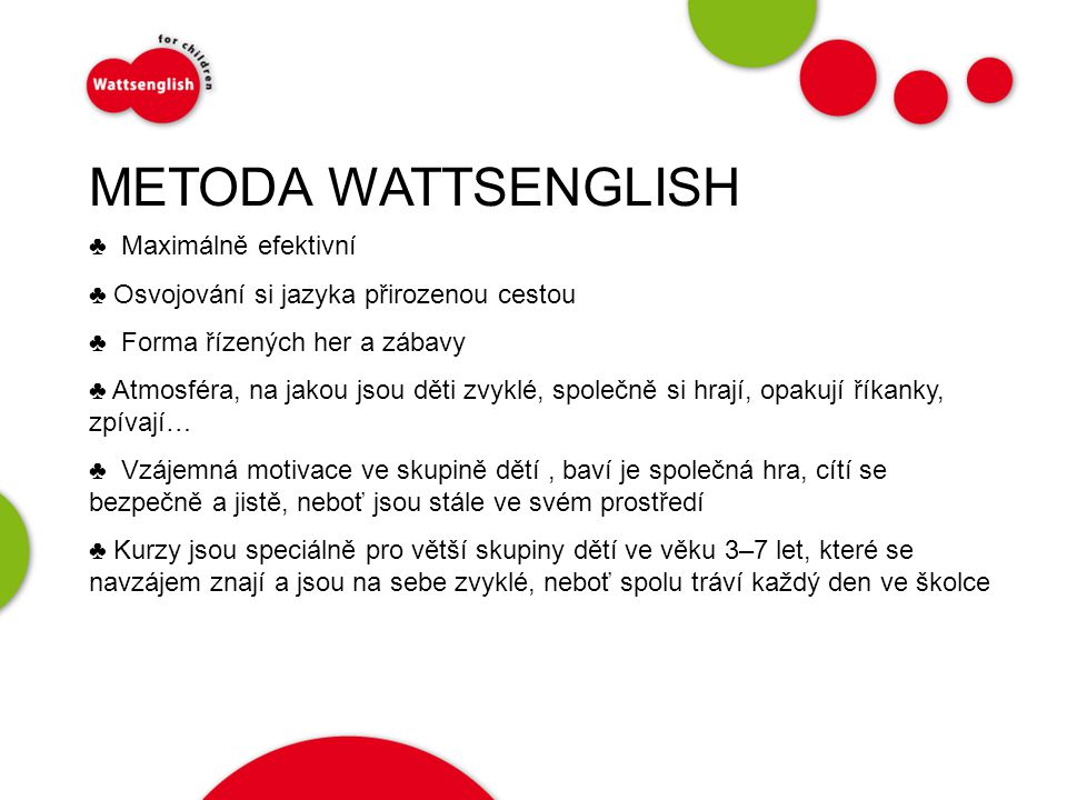 METODA WATTSENGLISH ♣ Maximálně efektivní