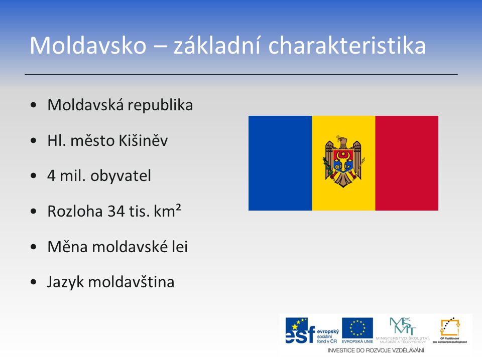 Moldavsko – základní charakteristika