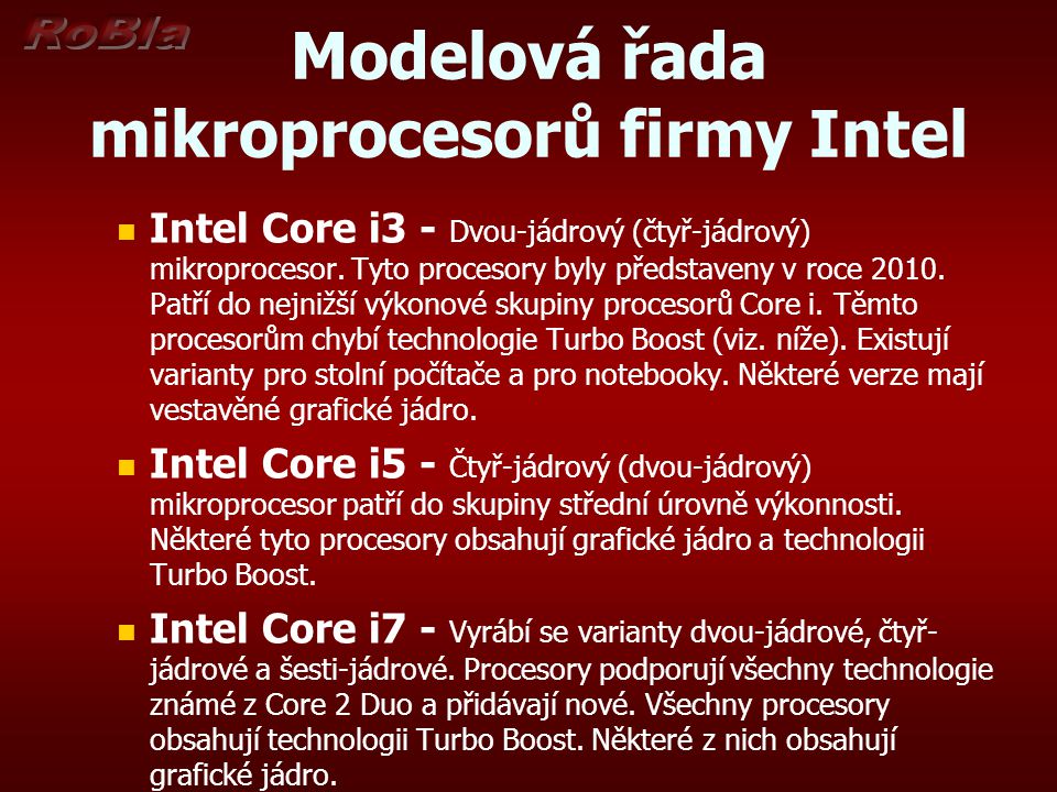 Modelová řada mikroprocesorů firmy Intel