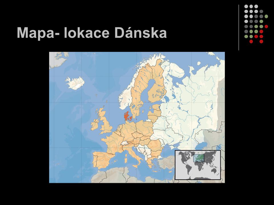 Mapa- lokace Dánska