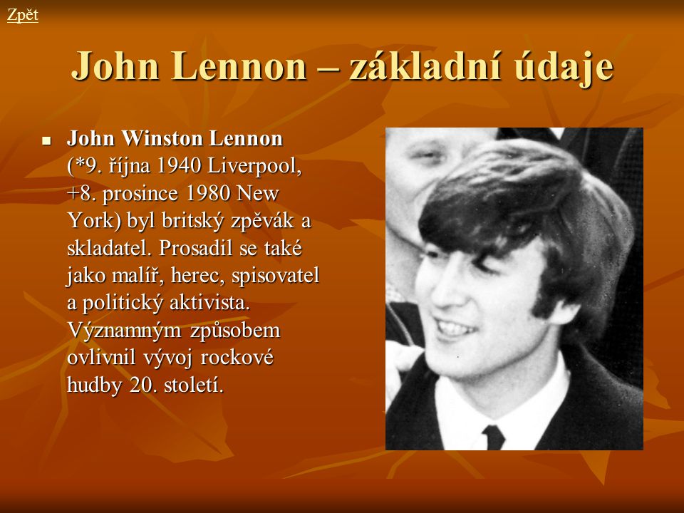 John Lennon – základní údaje