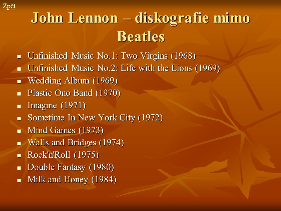 John Lennon – diskografie mimo Beatles