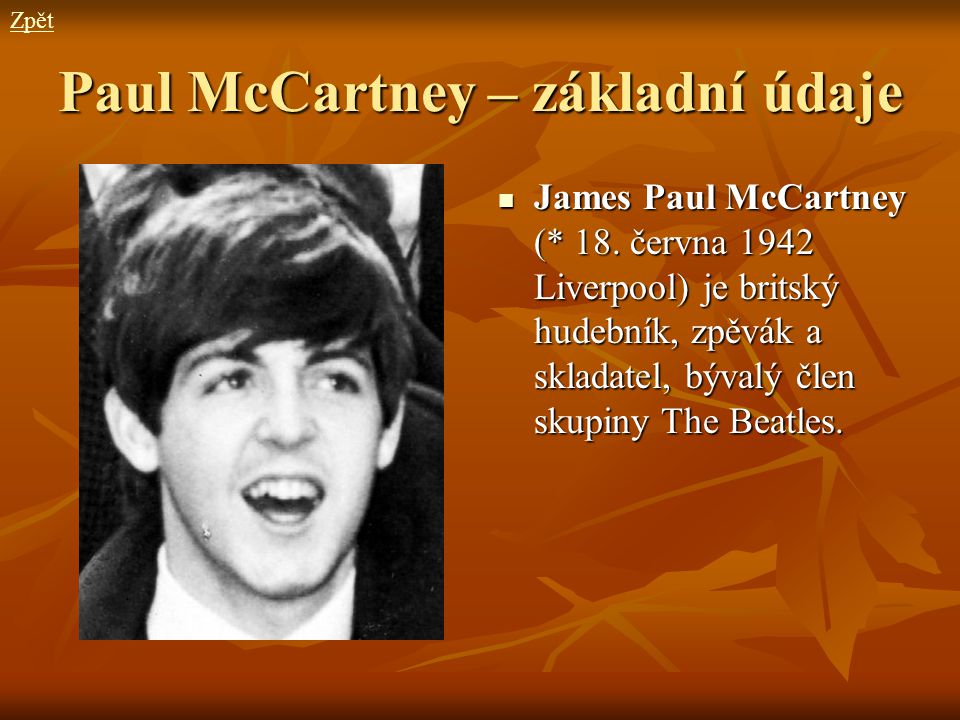 Paul McCartney – základní údaje