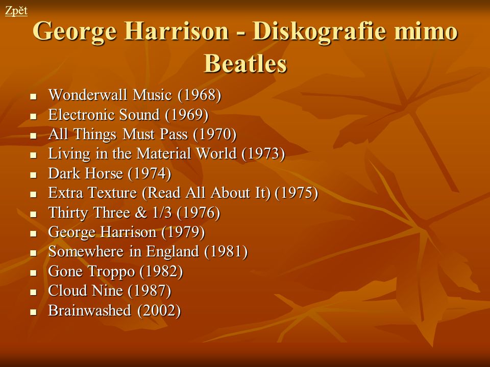 George Harrison - Diskografie mimo Beatles