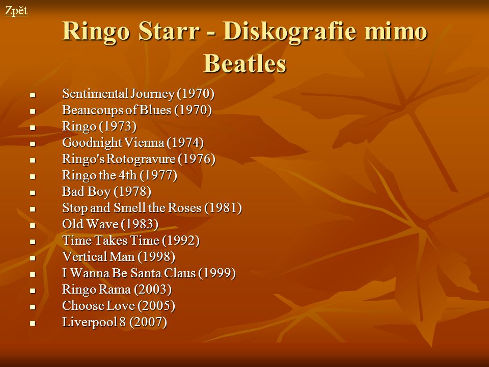Ringo Starr - Diskografie mimo Beatles