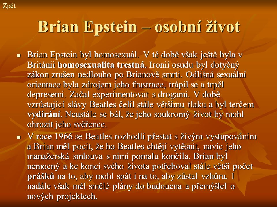 Brian Epstein – osobní život