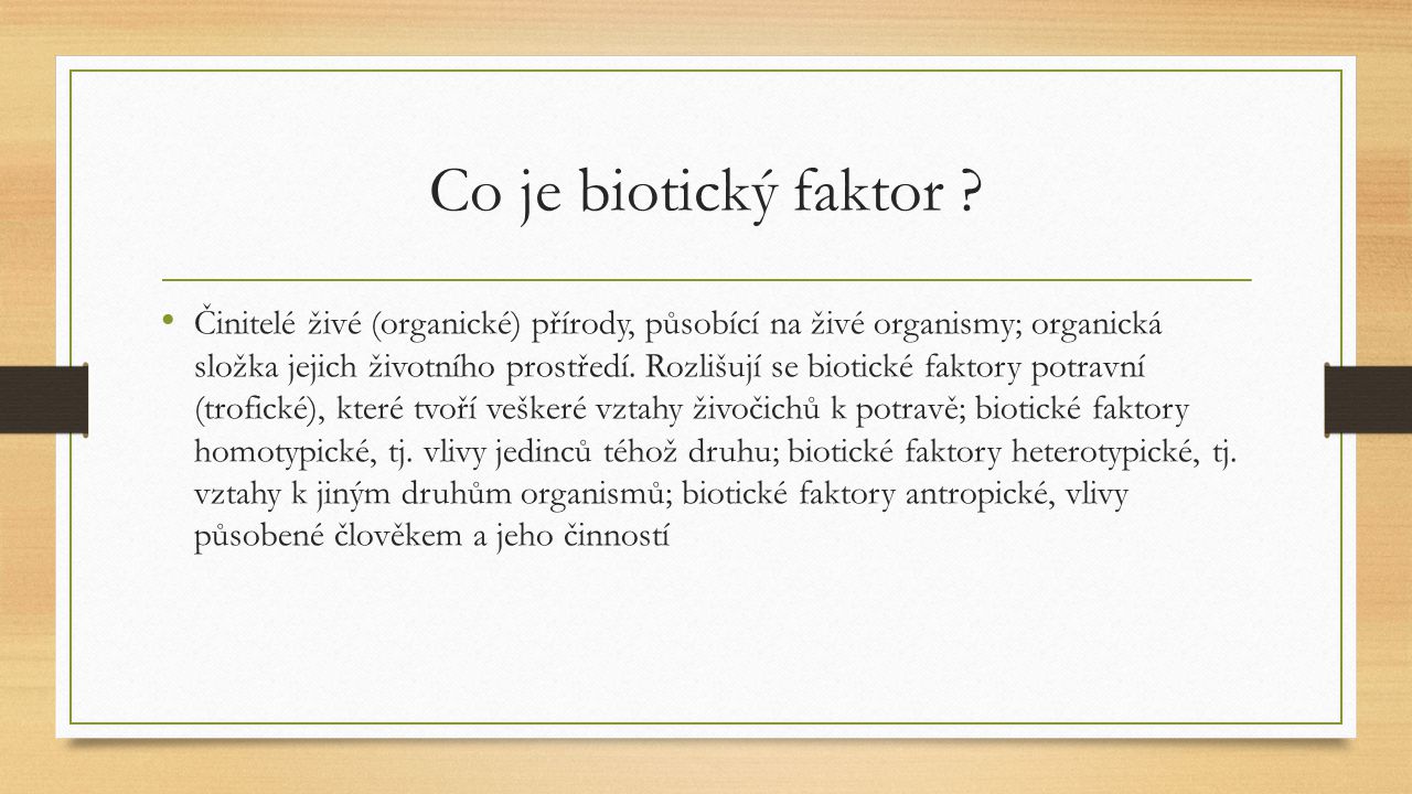 Co je biotický faktor