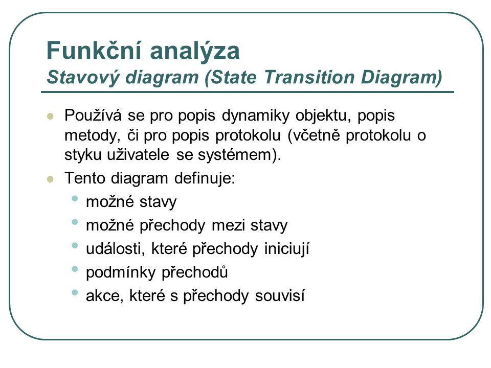 Funkční analýza Stavový diagram (State Transition Diagram)
