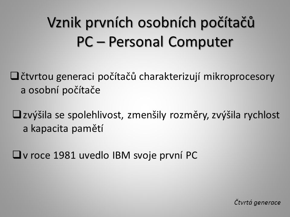 Vznik prvních osobních počítačů