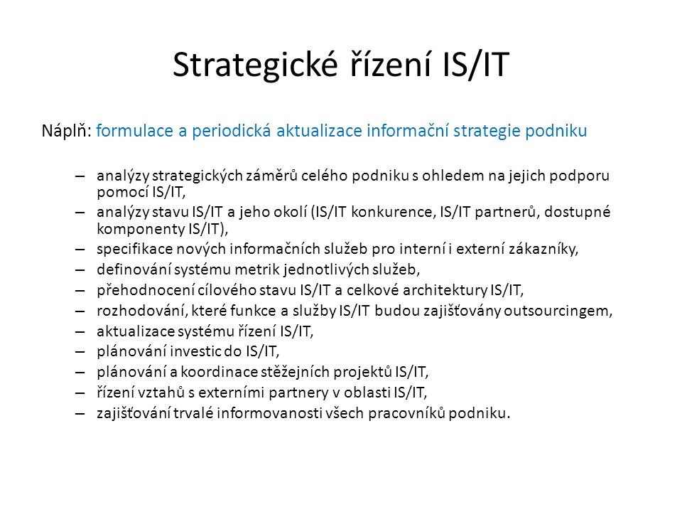 Strategické řízení IS/IT