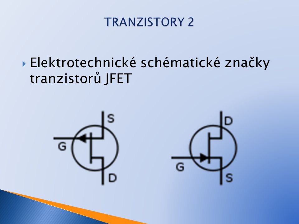 Elektrotechnické schématické značky tranzistorů JFET